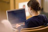 student at computer